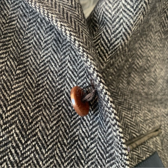 Banana Republic Blazer Wool Mens 40R Sports Jacket Gray Herringbone Tailored Fit - Picture 8 of 8